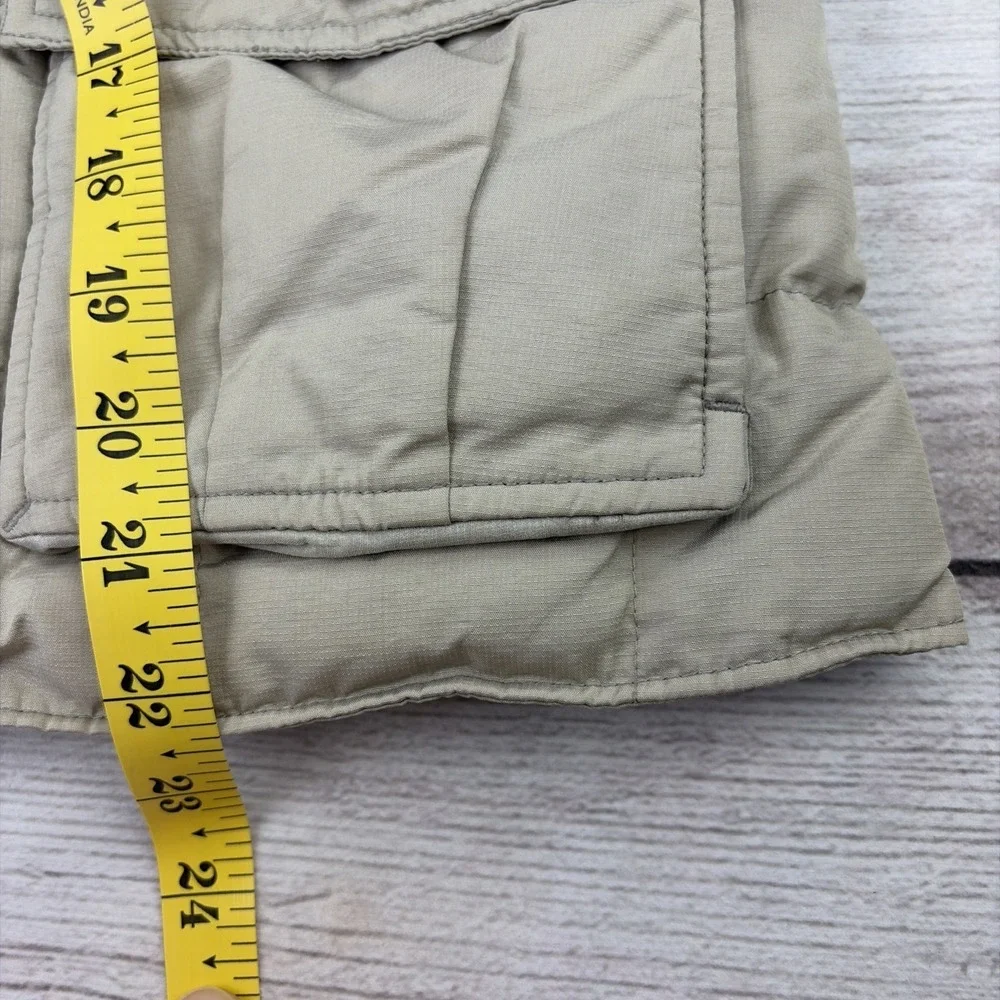 Eddie Bauer Women's Petite XS Goose Down Puffer Vest Taupe Full Zip Safari